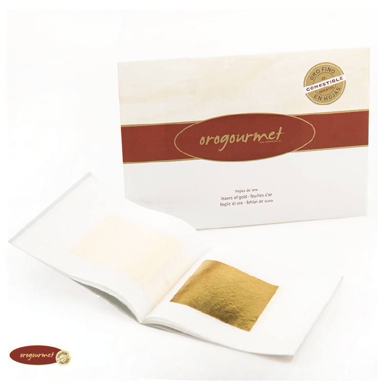 5 x 5 cm - 12 Feuilles Libres OR 22K - OROGOURMET