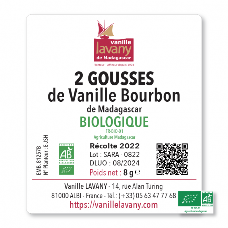 Extrait liquide LAVANY de Vanille Bourbon de Madagascar 400 g