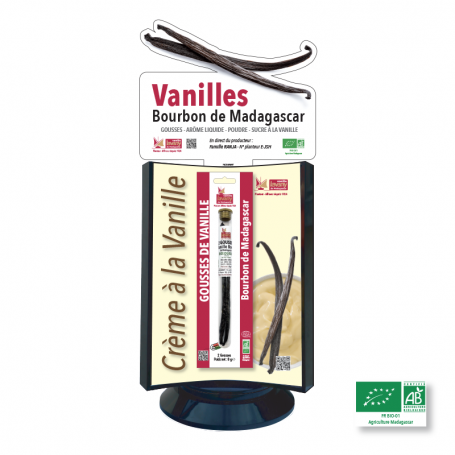 Gousses Vanille en tube verre BIO x 2